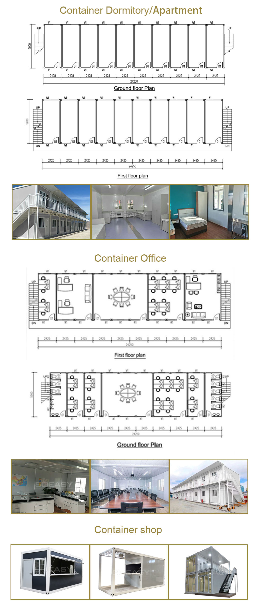 disegno della casa del contenitore flat pack