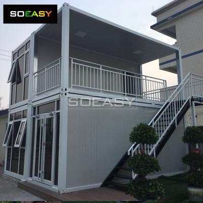 Luxury  Container Villa 4 Units Flat Pack Combine Together Glass Wall with Balcony in vendita