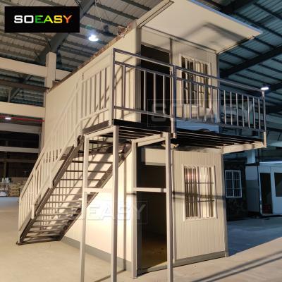 facile da installare 20 FT casa container pieghevole studio 2 piani ufficio container prefabbricato pieghevole
